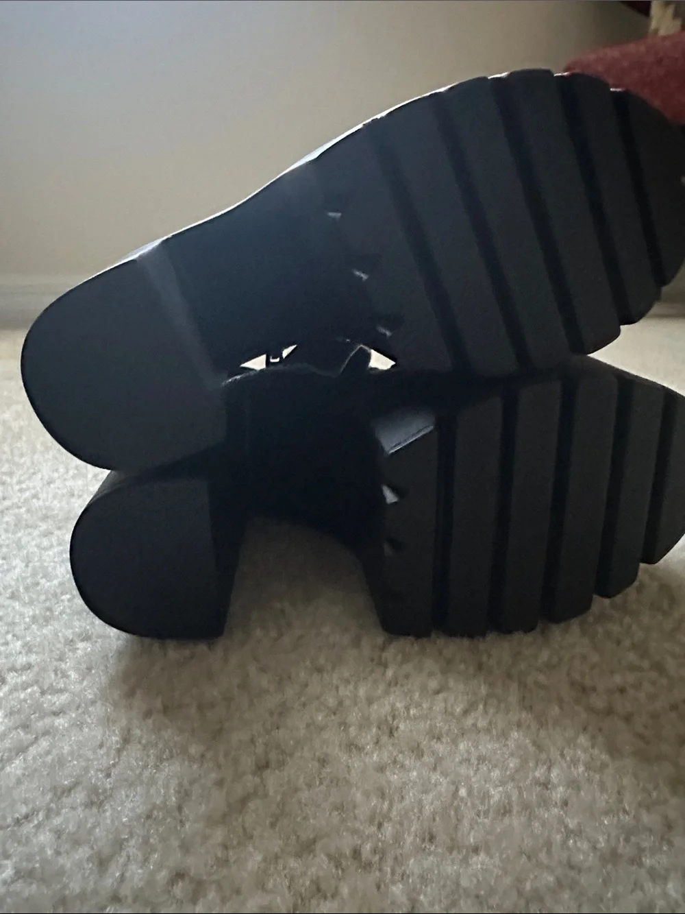 Chunky Black Platform Lace-Up Ankle Boots
